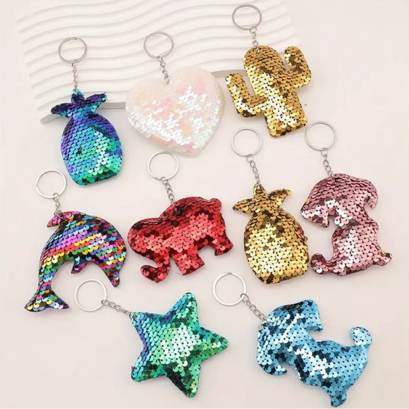 Accessories | 956 12 Pack Sequined Animal Keychains Adorable Glitter ...